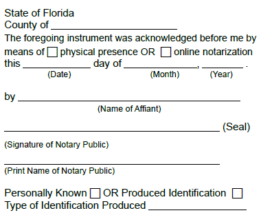 Florida Notary Acknowledgment Self Inking Stamp